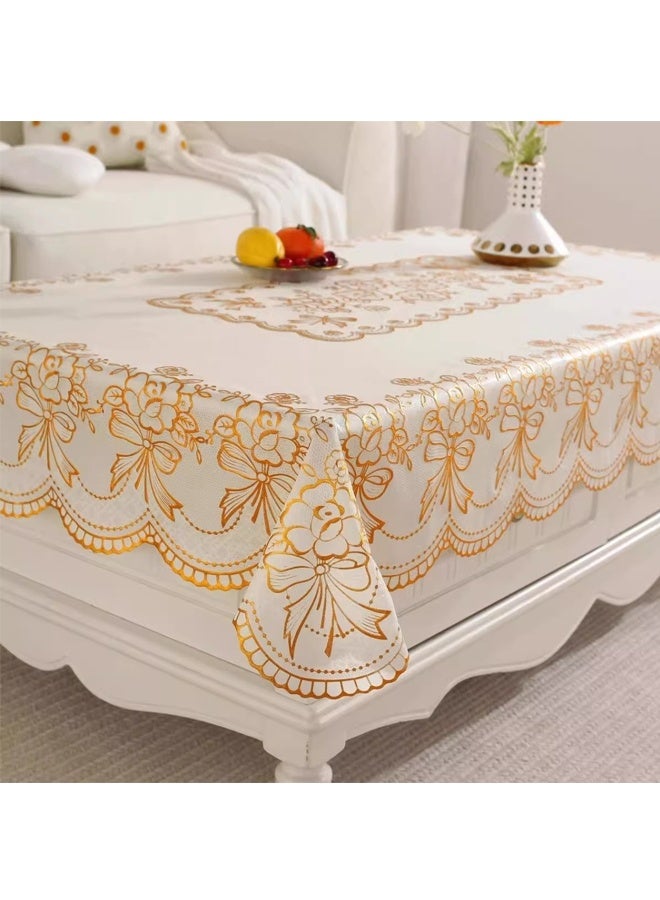 Rectangle Tablecloth 135x180cm Wrinkle Free PVC Waterproof Table Cloths Cover - Dinning Table Cloth for Dining Table Kitchen Birthday Party Picnic Indoor Outdoor  - Waterproof, Oil-Proof, Easy to Clean - Image 4