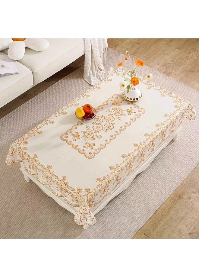 Rectangle Tablecloth 135x180cm Wrinkle Free PVC Waterproof Table Cloths Cover - Dinning Table Cloth for Dining Table Kitchen Birthday Party Picnic Indoor Outdoor  - Waterproof, Oil-Proof, Easy to Clean - Image 2