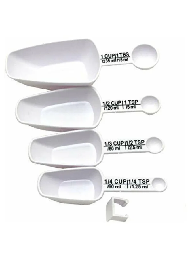 Chef Craft 4-Piece Measuring Scoop and Spoon Combination Set White 24.6 x 5.6 x 7.6 cm 21095