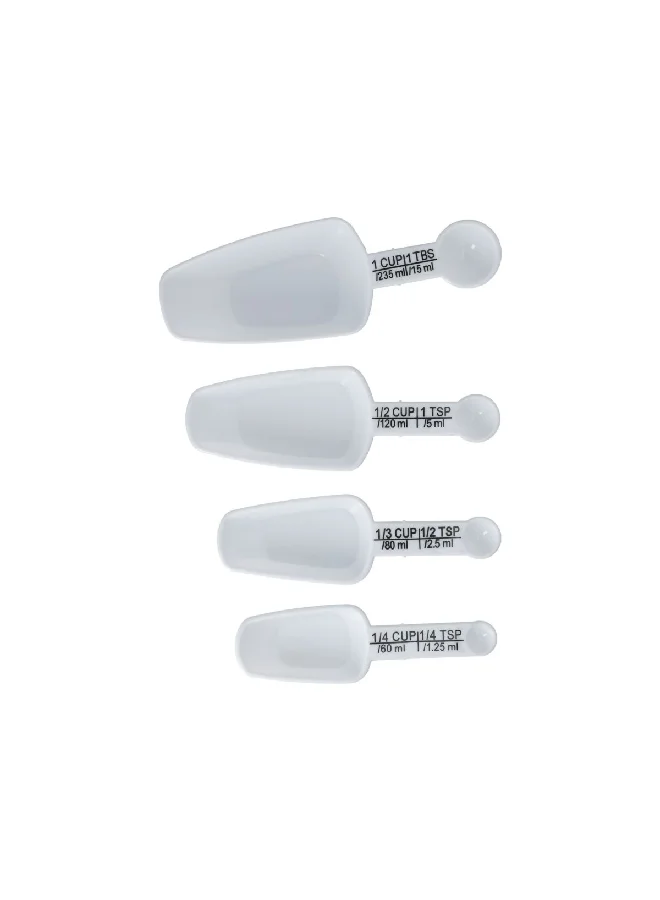 Chef Craft 4-Piece Measuring Scoop and Spoon Combination Set White 24.6 x 5.6 x 7.6 cm 21095
