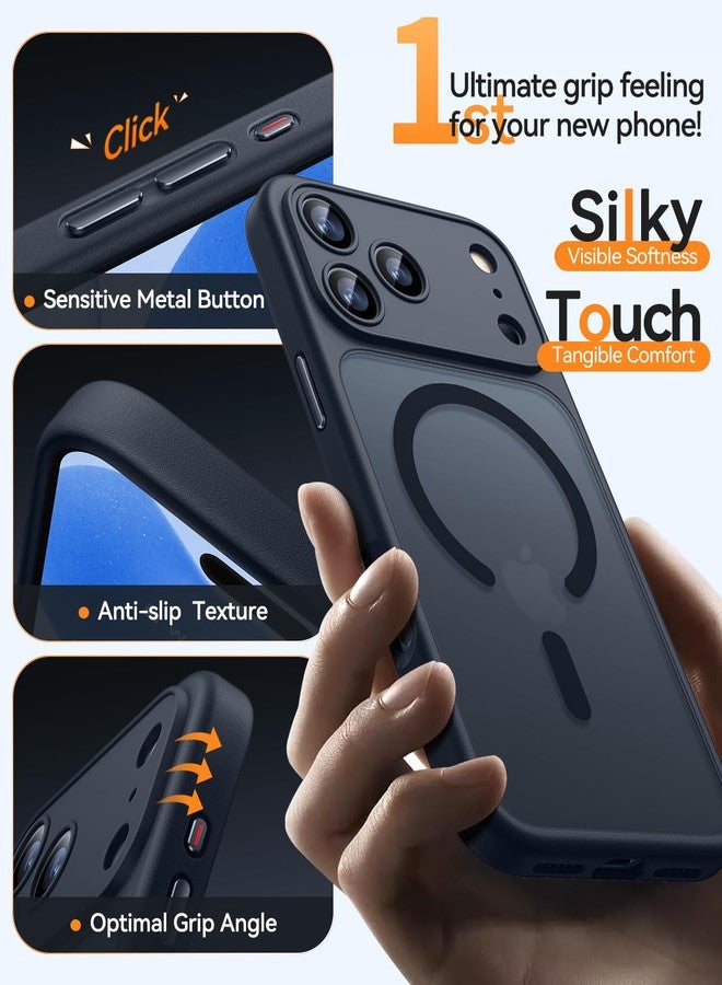 CANSHN Magnetic Compatible with iPhone 17 Pro Case, Upgraded [Full Camera Protection] [Compatible with Magsafe] [Translucent Matte] Shockproof Protective Phone Cover 6.3 Inch - Black - Image 5