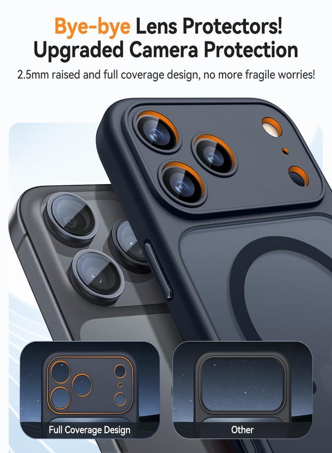 CANSHN Magnetic Compatible with iPhone 17 Pro Case, Upgraded [Full Camera Protection] [Compatible with Magsafe] [Translucent Matte] Shockproof Protective Phone Cover 6.3 Inch - Black - Image 3
