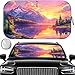 Fauson Car Windshield Sun Shade for Sedans SUVs Trucks Reflective UV Block Sunshade Visor Shield Foldable with Storage Bag Blocks Sun Heat to Keep Car Interior Cool Front Window L 57 x 32 W - Image 2