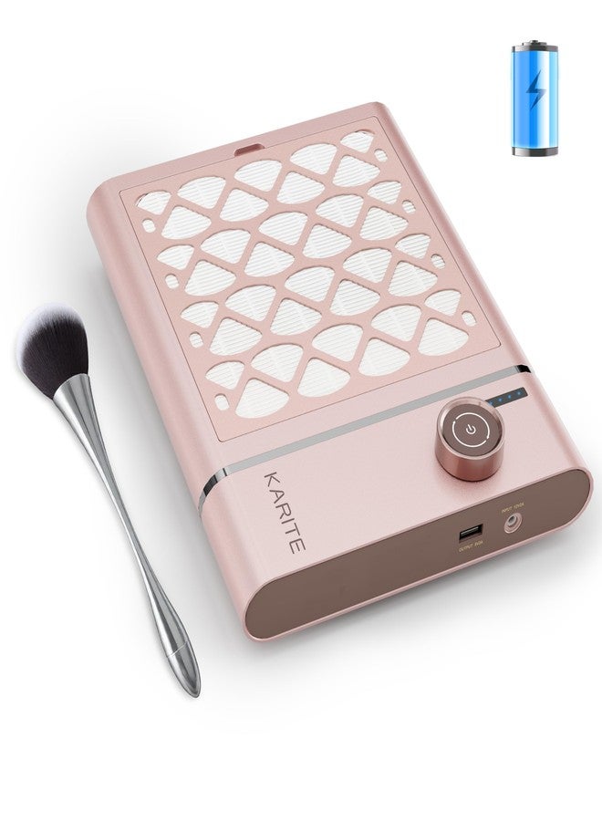 Karite Nail Dust Collector, Upgrade Vacuum Dust Collector with 30pcs Papers, 5000RPM Power Suction, 6000mAh Rechargeable Dust Collector Nail Tech, Cordless for Easy Use and Cleaning（Sakura Pink） - Image 1