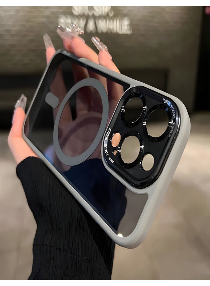 Premium Shockproof MagSafe Case for iPhone 16 Pro with Metal Camera Frame Lens Protector – Stylish Matte Magnetic Mobile Cover for Men, Women & Youth – Anti-Fingerprint, Camera Protection, Drop Resistant (Grey) - Image 3