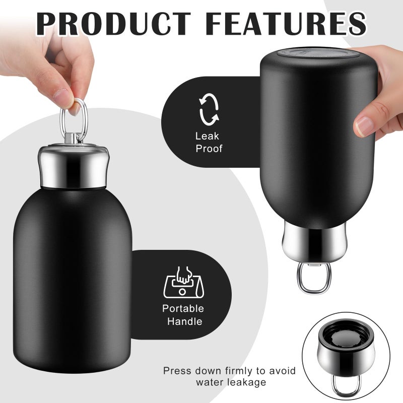 Mifoci 1 Pcs 20oz Water Bottle Stainless Steel Insulated Thermal for Hot Cold Drink Thermal Metal Vacuum Portable Water Bottle for Women Gifts Travel Camping Hiking (Black) - Image 4