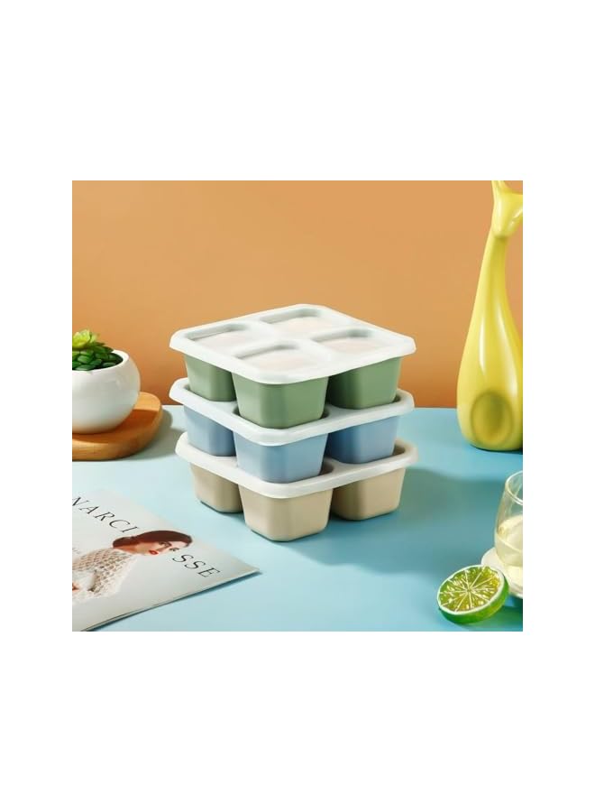 Green Tiger 3 Pack Snack Containers, 4 Compartments Bento Snack Box with Lid, Reusable Meal Snack Containers - Image 4