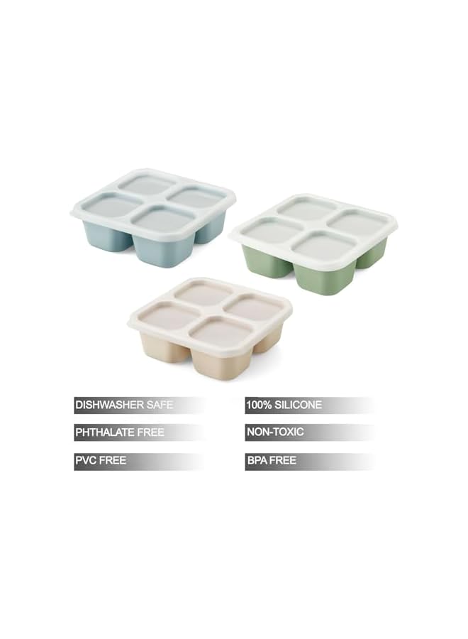 Green Tiger 3 Pack Snack Containers, 4 Compartments Bento Snack Box with Lid, Reusable Meal Snack Containers - Image 5