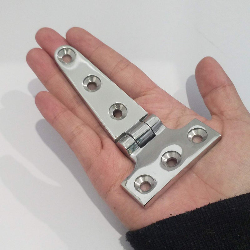 NRC&XRC Pair of 316 Stainless Steel Heavy Duty Marine Grade T Hinge 4"(L)*2"(W) Cast Strap Hinge - Image 5