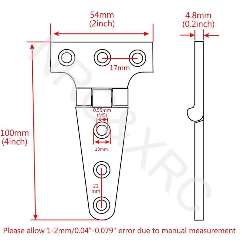 NRC&XRC Pair of 316 Stainless Steel Heavy Duty Marine Grade T Hinge 4"(L)*2"(W) Cast Strap Hinge - Image 2