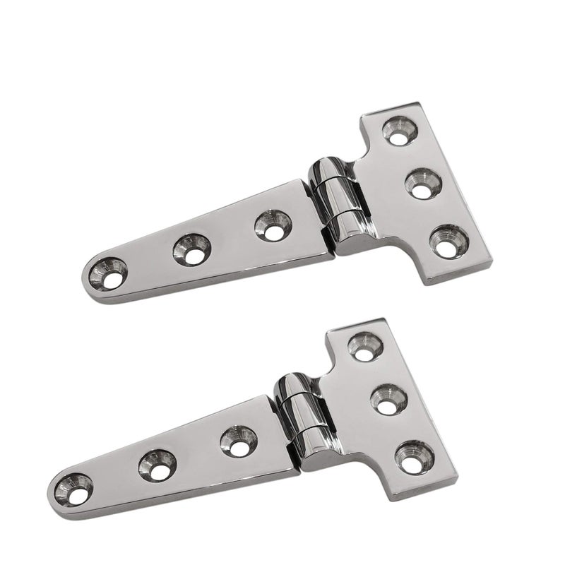NRC&XRC Pair of 316 Stainless Steel Heavy Duty Marine Grade T Hinge 4"(L)*2"(W) Cast Strap Hinge - Image 1