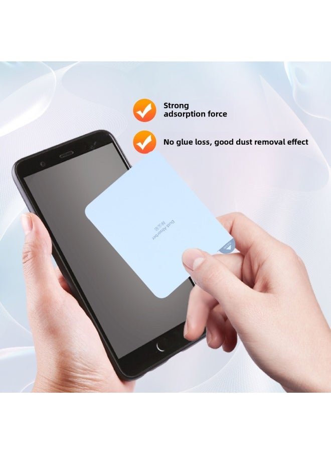 Generic - Customized Dust Removal Sticker Dust Removal Sticker Tempered Glass Film Special Dust Removal Sticker Film Kit Dust Removal Sticker Scraper-Color:White Dust Paste 5.5*10.1cm - Image 1