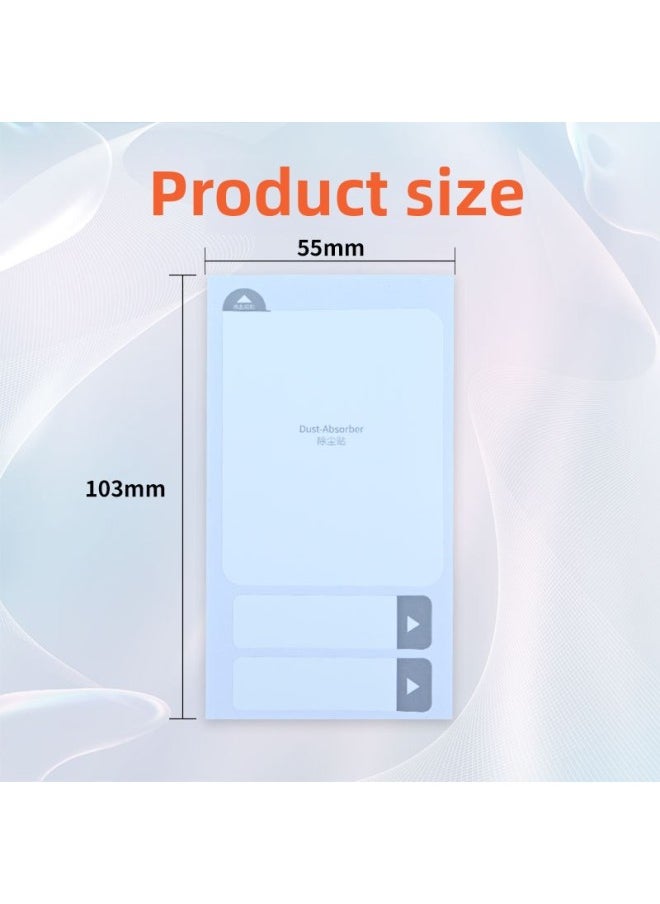 Generic - Customized Dust Removal Sticker Dust Removal Sticker Tempered Glass Film Special Dust Removal Sticker Film Kit Dust Removal Sticker Scraper-Color:White Dust Paste 5.5*10.1cm - Image 1
