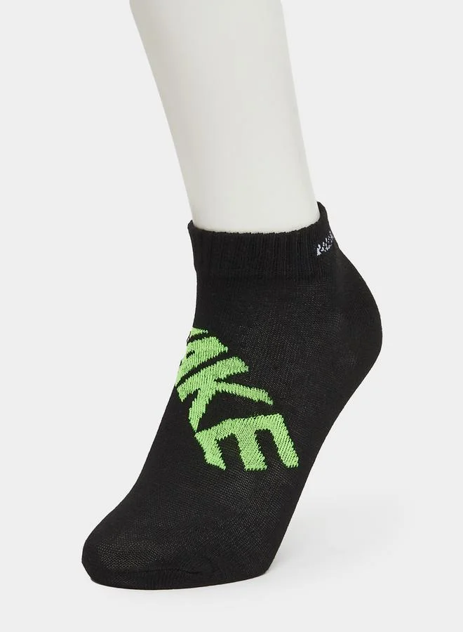 Styli Pack of 5 - Printed Detail Ribbed Cuff Socks