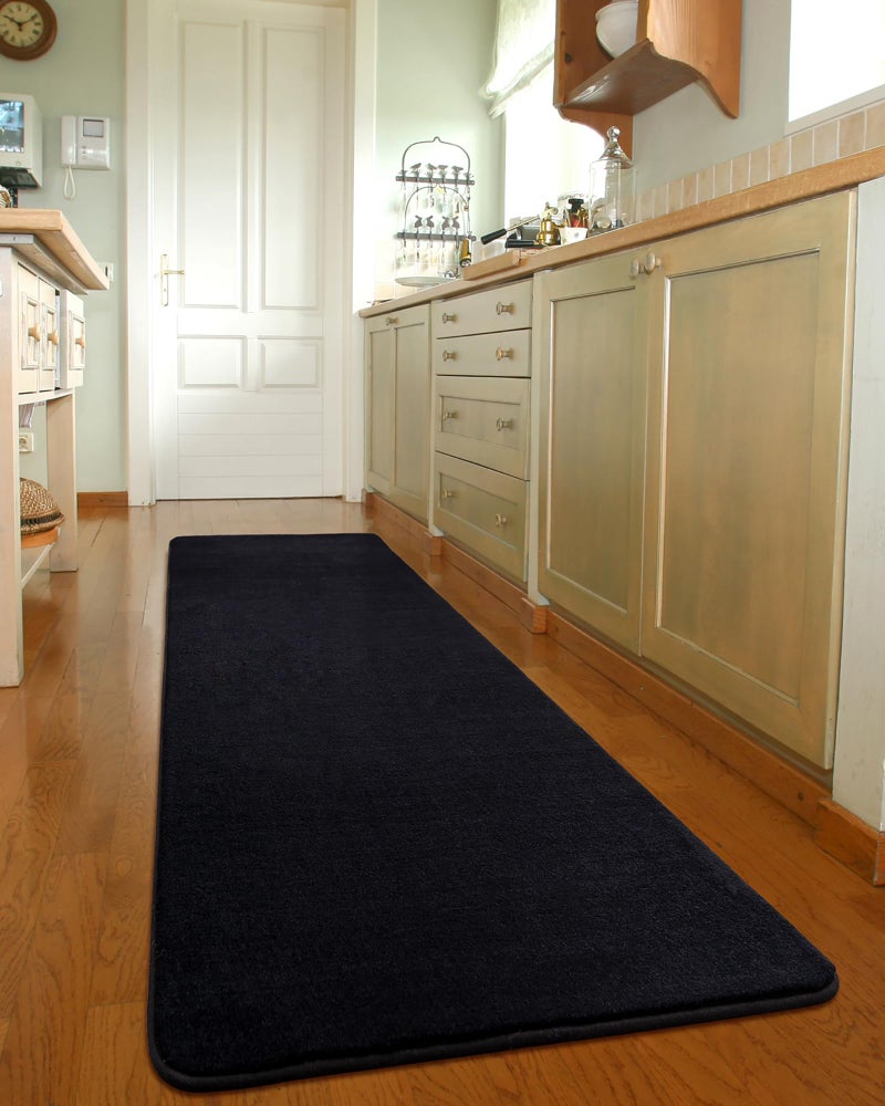 Andecor Shag Runner Rug for Bedroom Living Room  2x6 Black Washable Fluffy Hallway Runner Area Rugs for Kitchen Boys Girls Kids Room Home Decorations Carpet - Image 1