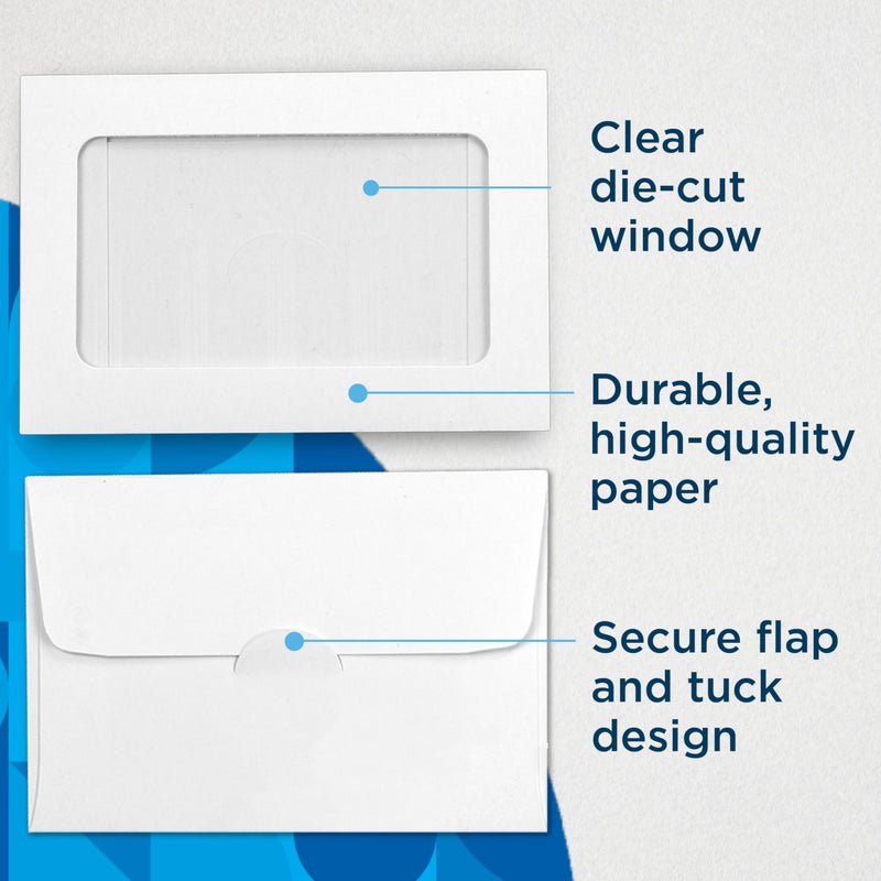 Guardian Gift Card Envelopes with Clear Window, Pack of 100 Blank Small Envelopes for Gift Cards, Business Cards, Key Cards, and More, 2 Â½ Inches x 3 â… Inches, White - Image 5