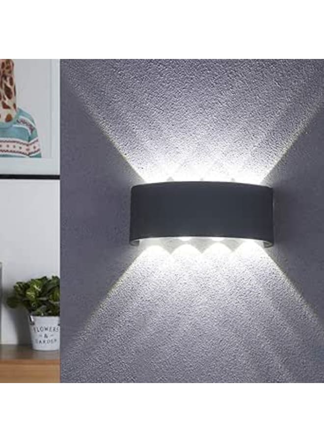 Led Wall Light, 8W Led Light Up Down Wall Lights Indoor Wall Lamp For Living Room Hallway Bedroom Kids Room Aluminum Waterproof Night Spot Light Warm White Wall Wash Lamp Modern Black Shell With White