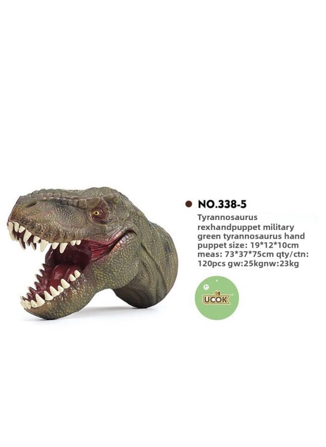 Generic - Dinosaur Puppet Gloves Soft Rubber Triceratops Tyrannosaurus Rex Head Swing Children Simulation Animal Model Boy Toy-Color:K338-10 - Image 1