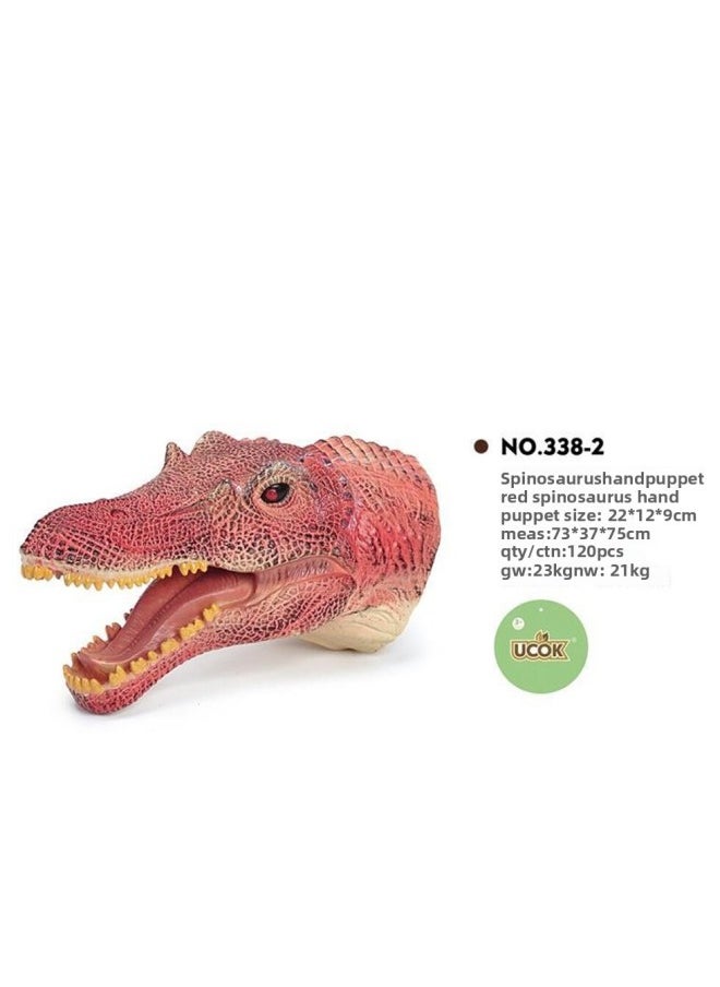 Generic - Dinosaur Puppet Gloves Soft Rubber Triceratops Tyrannosaurus Rex Head Swing Children Simulation Animal Model Boy Toy-Color:K338-10 - Image 1