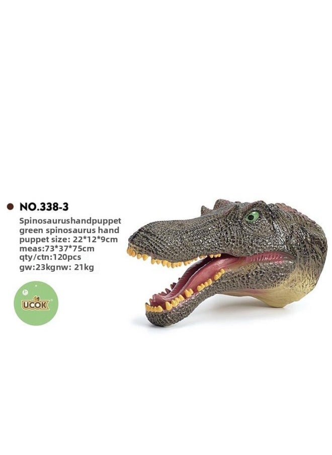 Generic - Dinosaur Puppet Gloves Soft Rubber Triceratops Tyrannosaurus Rex Head Swing Children Simulation Animal Model Boy Toy-Color:K338-10 - Image 1