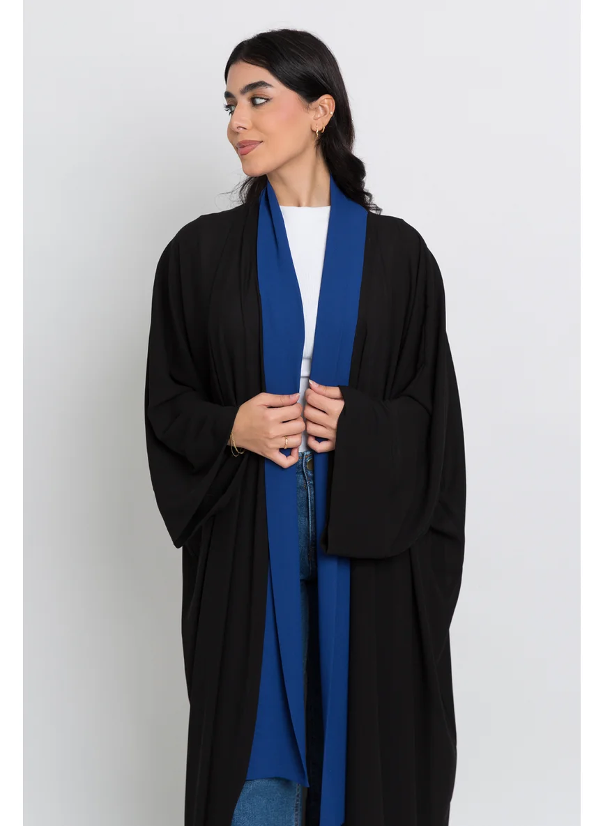 Kaafmeem Black on Navy Flowstyle Abaya