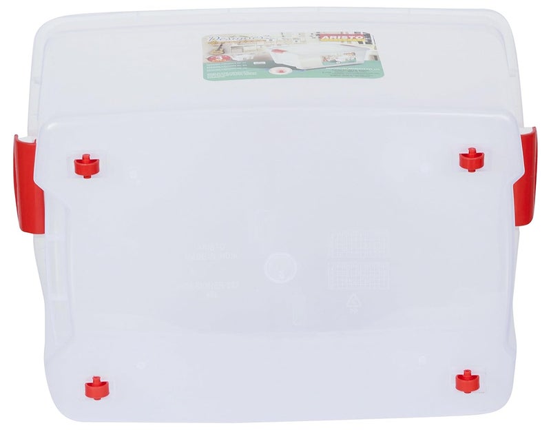 ARISTO Multipurpose Plastic Rectangular 25 Ltr Storage BoxContainer Pack of 2 Transparent standard 455 x 34 x 26 cm - Image 4