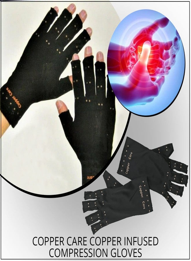 CocoAtlas Copper Care Copper Infused Compression Gloves Large (Black, Large, XLarge, XXLarge) - Image 4