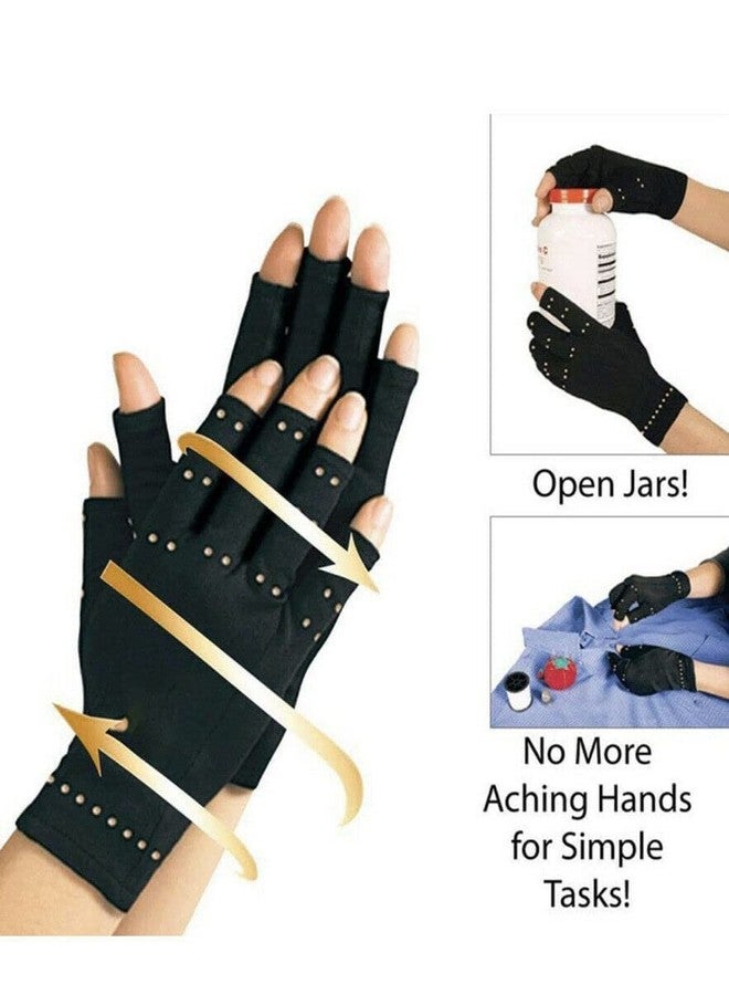 CocoAtlas Copper Care Copper Infused Compression Gloves Large (Black, Large, XLarge, XXLarge) - Image 5