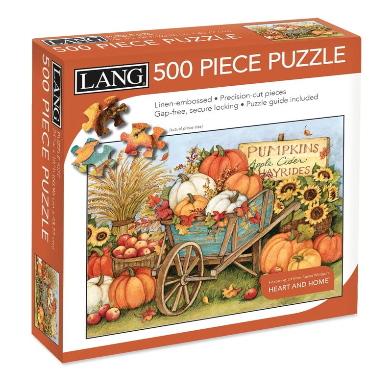 LANG 500PC Puzzle WHEELBARRW  Harvest Wheelbarrow - Image 2