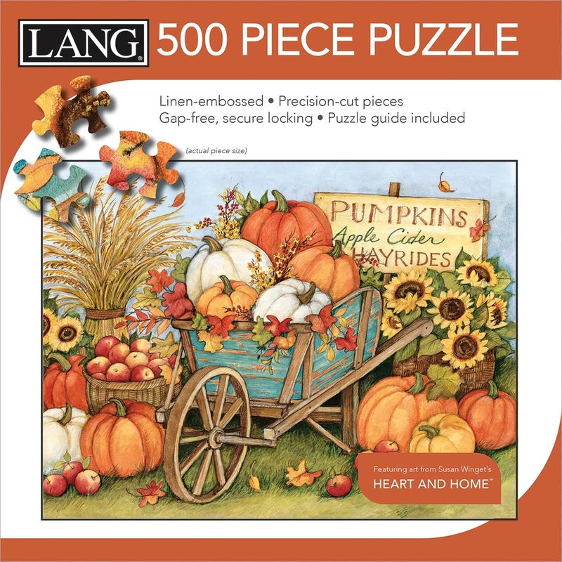 LANG 500PC Puzzle WHEELBARRW  Harvest Wheelbarrow - Image 1