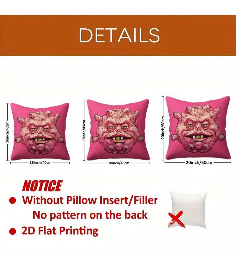 16x16 Inch Multi Eyed Green Eyeball Weird Zipper Closure Pillow Decor For Sofa Living Room Bedroom Office - Image 4