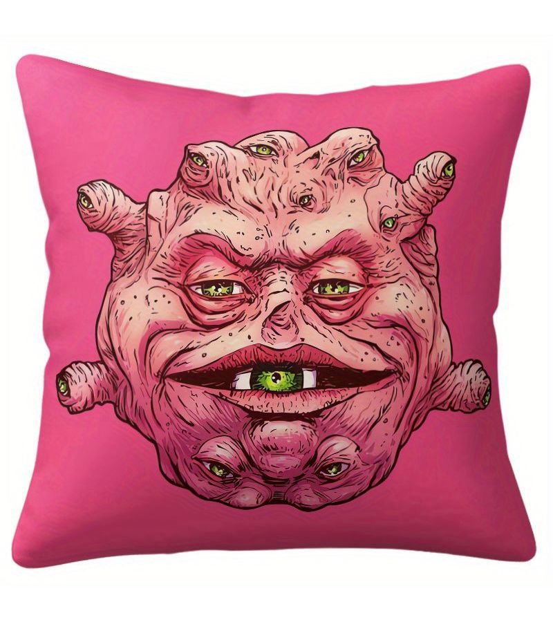 16x16 Inch Multi Eyed Green Eyeball Weird Zipper Closure Pillow Decor For Sofa Living Room Bedroom Office - Image 3