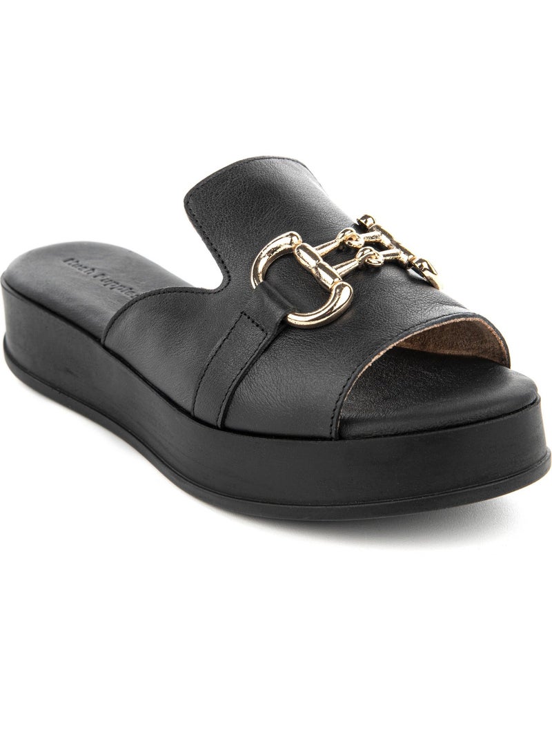 Hush Puppies - Asan (624219) Anatomical Sole Leather Buckled Stylish Women's Slippers - Image 1