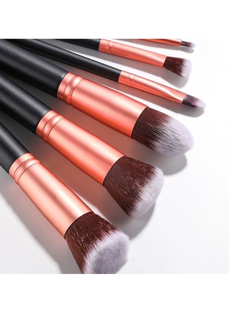 High quality 14 piece synthetic brush set, foundation make-up brush, concealer brush, eye shadow brush, silver black makeup brush set - Image 2