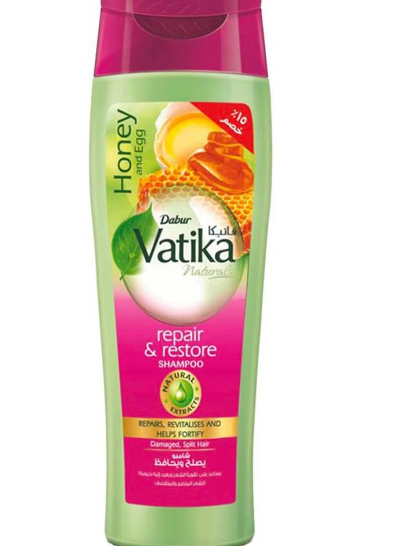 فاتيكا ناتشورالز شامبو لإصلاح وترميم الشعر بالعسل والبيض، 360 مل - Image 1
