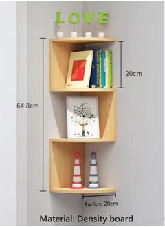 Kutis 1-Piece Multilayer Floating Corner Shelves Wall Mounted Storage Rack For Home Decoration 64.8x20 Centimeter  - Image 4