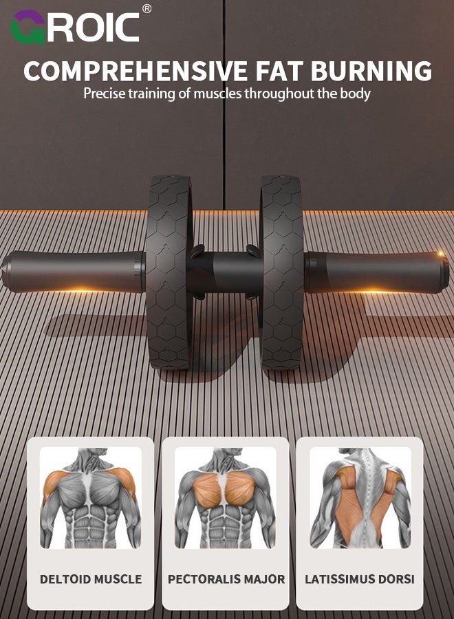 GROIC Ab Roller Wheel with Adjustable Resistance，Automatic Rebound Abs & Core Workout Equipment for Beginners，All Levels & Post-Exhaustion Detachable Strength Training with Knee Pad,Ab wheel roller for men women - Image 4