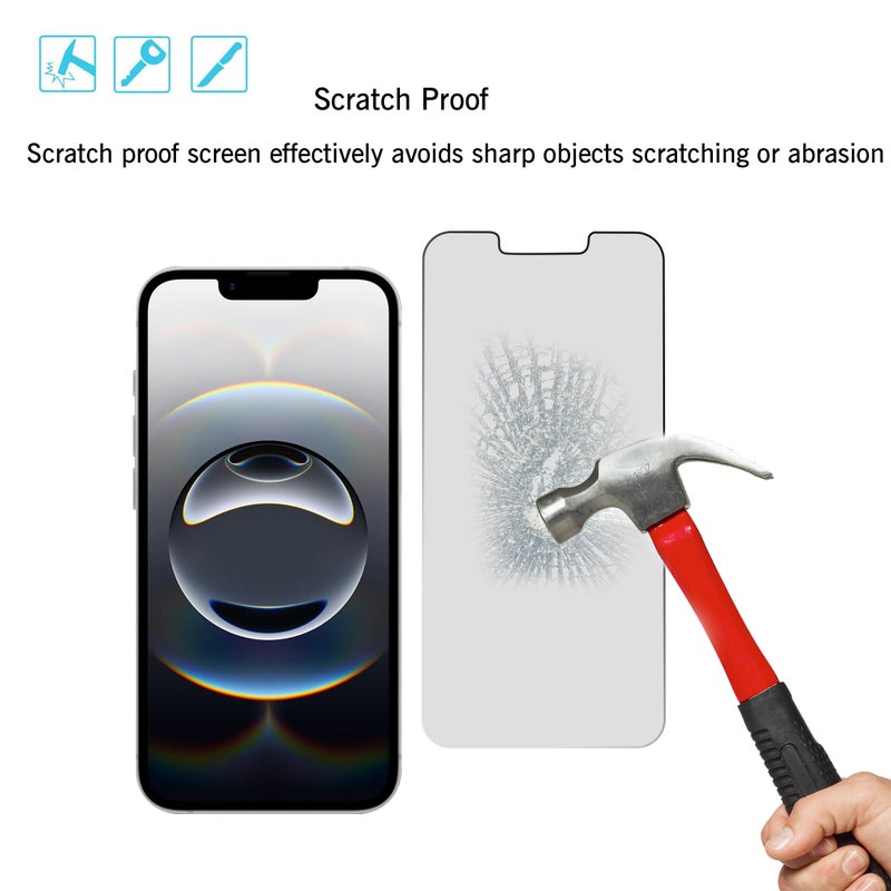 Ailun Privacy Screen Protector for iPhone 16e / iPhone 14 / iPhone 13 / iPhone 13 Pro [6.1 Inch] 2 Pack Anti Spy Private Tempered Glass Anti-Scratch Case Friendly [Not for iPhone 16 6.1 Inch] - Image 5