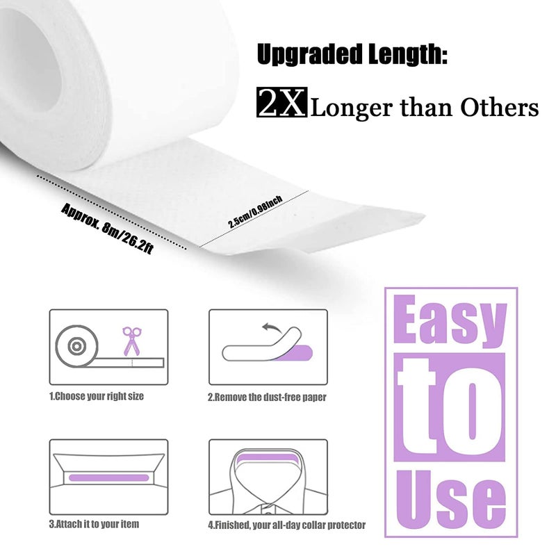 CANSENT ENTERPRISE CANSENT ENTERPRISE Collar Protector Neck Sweat Pads Disposable SelfAdhesive Antiperspirant Stickers SweatAbsorbing Pads for Shirts Hats Caps Invisible NonWoven Fabric Protection Against Sweat Stains Pack of 1 - Image 5