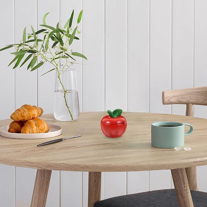 Vintage Ceramic Apple Ashtray with Cover Easy to Clean Home Office Decor - Image 5