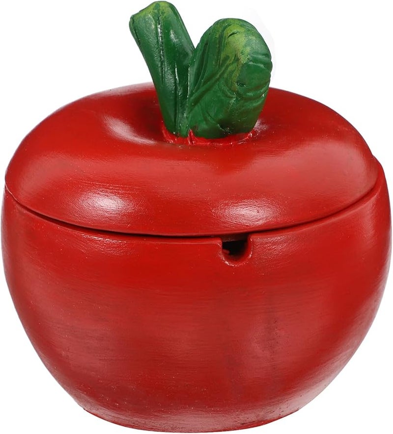Vintage Ceramic Apple Ashtray with Cover Easy to Clean Home Office Decor - Image 2