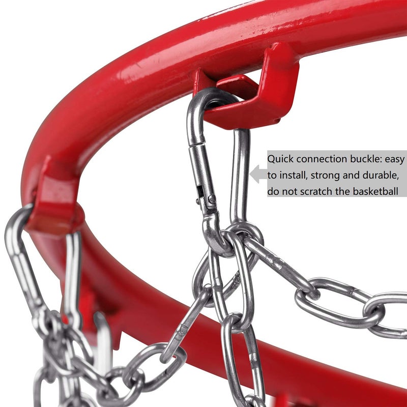 Dakzhou Basketball net, 304 Stainless Steel Chain Braided, Permanent Rust Proof (12 Links), Quick Installation. - Image 3
