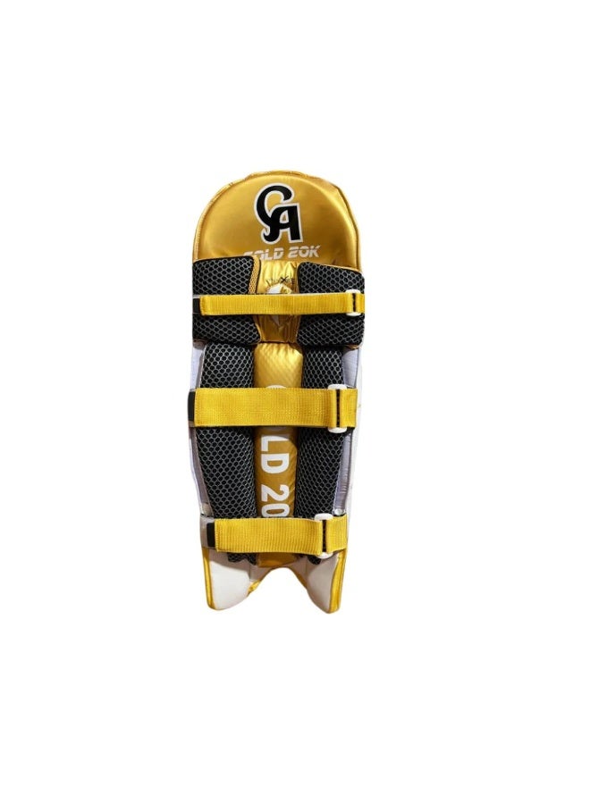 CA Gold 20K Cricket Batting Leg Guard Right (RH)  Left Hand (LH) Large Size Mens White Ambi - Image 3