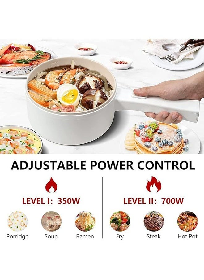 Arabest 2L Electric Hot Pot with Steamer & Temperature Control, Non-Stick Electric Cooker Shabu Shabu, Electric Skillet, Frying Pan, Electric Saucepan, for Noodles, Egg, Steak, Oatmeal and Soup  - Image 3