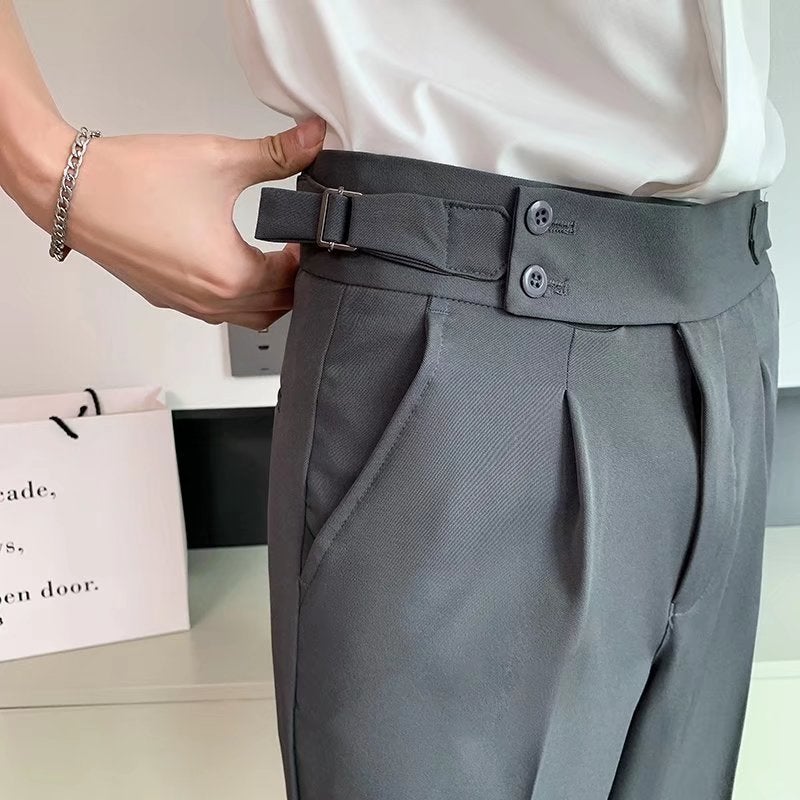 2023 Summer Men'S Casual Trousers Business Dress Korean Style Trendy Suit Pants Slim-Fit Small Foot Suit Pants - Image 4
