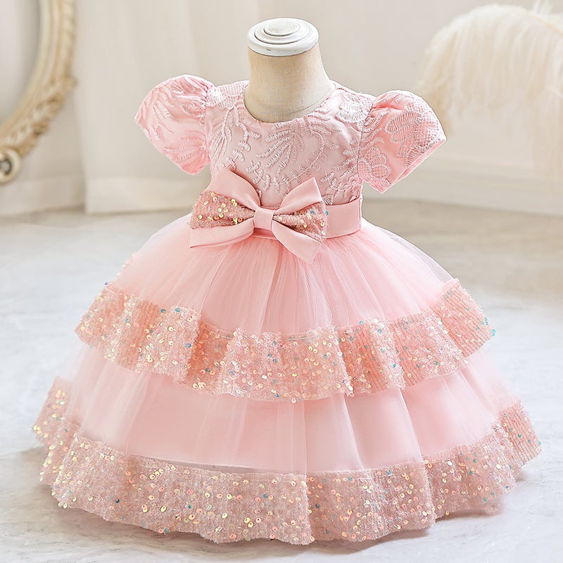 Children's One-Year-Old Dress, Baby Girl Princess Dress, Classy Girl Dress, Baby Wedding Dress, Fluffy Cake Dress, Cross-Border - Image 5