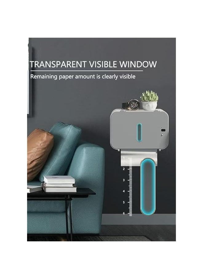 HOOKOR Tissue Box Holder, Touch-sensitive Paper Towel Output USB Charging No Punching Required Waterproof and Moisture-proof Tissue Cover Top Storage or Mobile Phone Holder  - Image 5