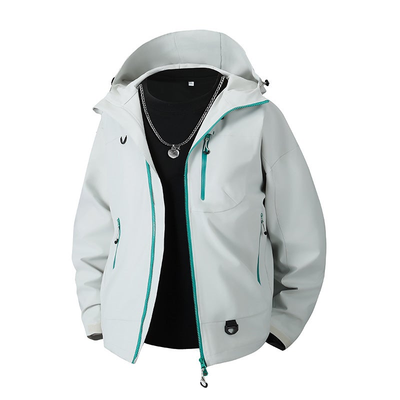 New Jacket Men'S Three-Proof Outdoor Mountaineering Jacket Men'S And Women'S Same Style Casual Loose Hooded Couple Jacket - Image 3