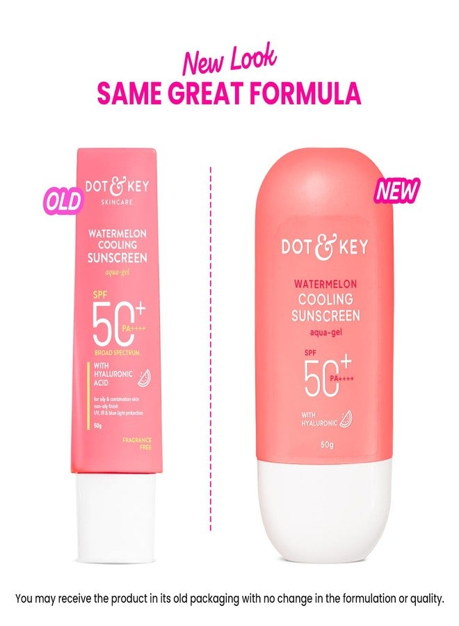 Dot & Key Watermelon Cooling Sunscreen, In-Vivo Tested SPF 50+ PA++++, With New-Age UV Filters, Instantly Cools skin, Controls Excess Oil, Broad Spectrum Protection, No White Cast, No White Cast | 160g (Pack of 2, 80gm each) - Image 4