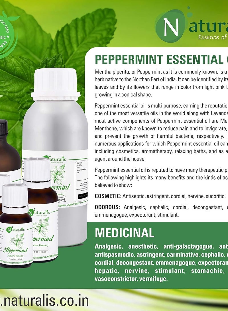 نيتشوراليس Naturalis Essence of Nature زيت النعناع العطري 100% درجة علاجية نقية وطبيعية غير مخففة لنمو الشعر والبشرة والوجه والبرد والاحتقان والألم... - Image 2